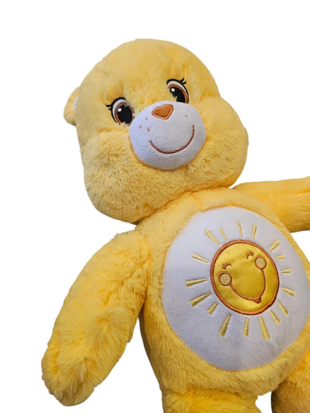 Build-A-Bear Care Bears Funshine Bear Yellow Plush Sun Belly Badge Stuffed